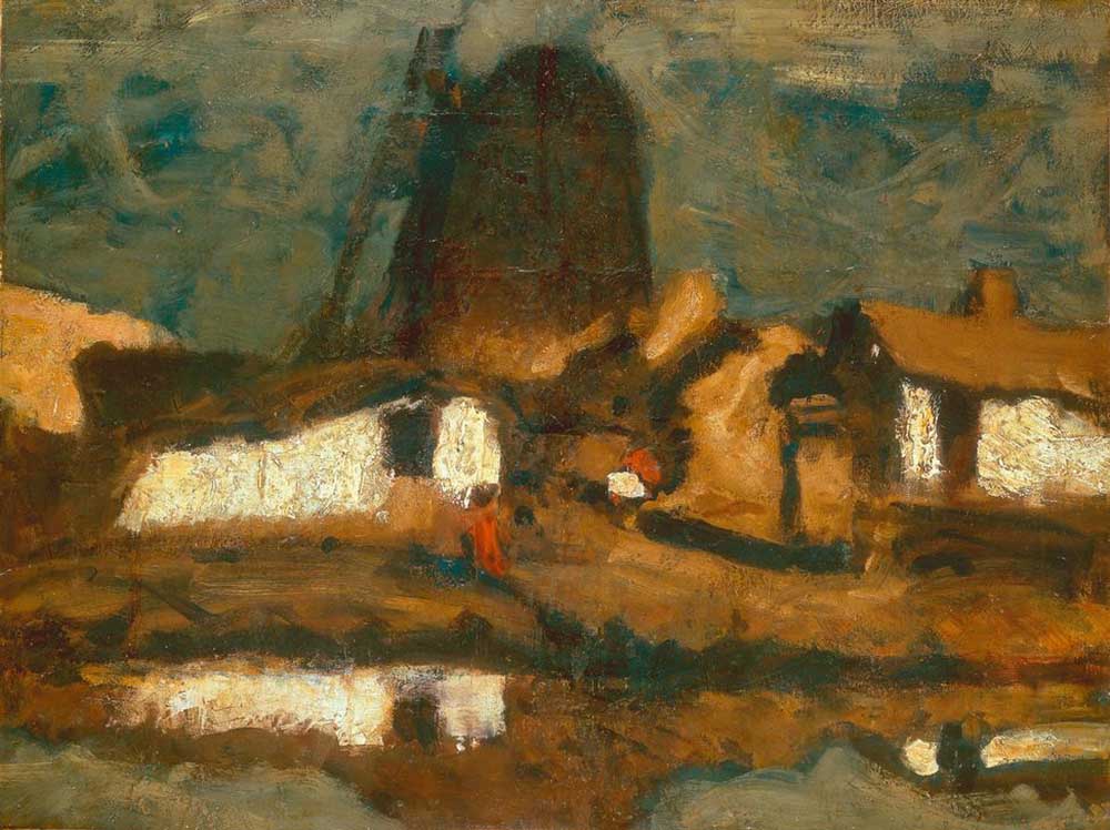 Landschaft mit Windmühle von Jozsef Koszta