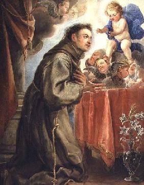 St. Anthony of Padua (1195-1231) adoring the Christ Child