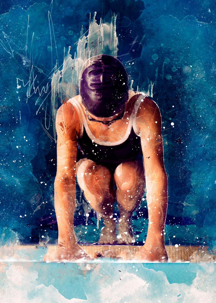 Schwimmersport Kunst 1 von Justyna Jaszke