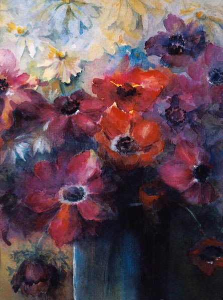 Caen Anemones with Daisies  von Karen  Armitage