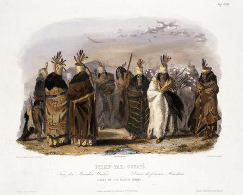 Ptihn-Tak-Ochata, Dance of the Mandan Women, plate 28 from Volume 1 of 'Travels in the Interior of N von Karl Bodmer