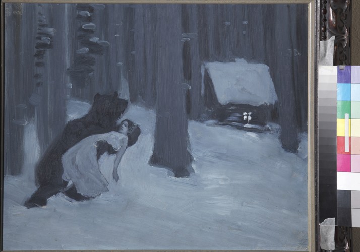 Tatjanas Traum. Illustration zum Versepos Eugen Onegin von A. Puschkin von Konstantin Alexejewitsch Korowin