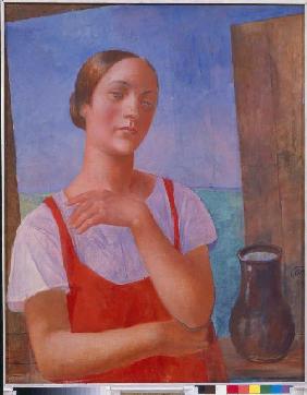 Junge Frau in sommerlicher Kleidung 1928