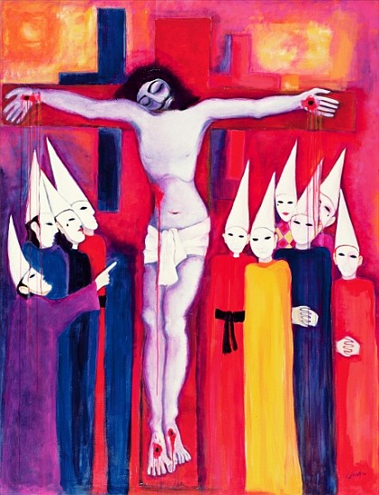 Christ and the Politicians, 2000 (acrylic on canvas)  von Laila  Shawa