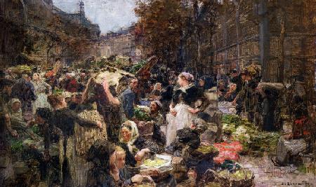 Les Halles, study for a painting for the Salon des Lettres at the Hotel de Ville, Paris commission