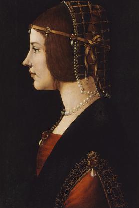 Damenbildnis Beatrice d'Este (Schule des Leonardo da Vinci) 1485
