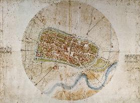 Stadtplan von Imola c. 1502