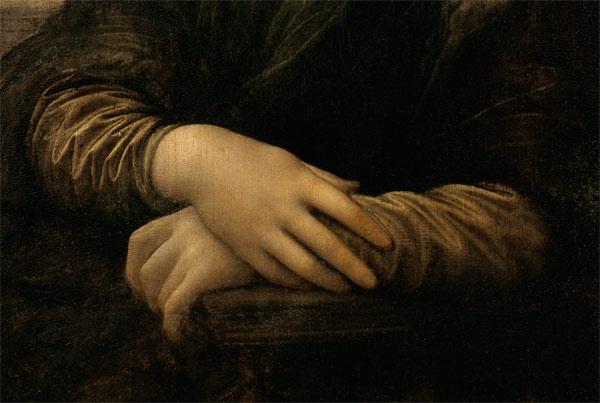 Mona Lisa, detail of her hands c.1503-06