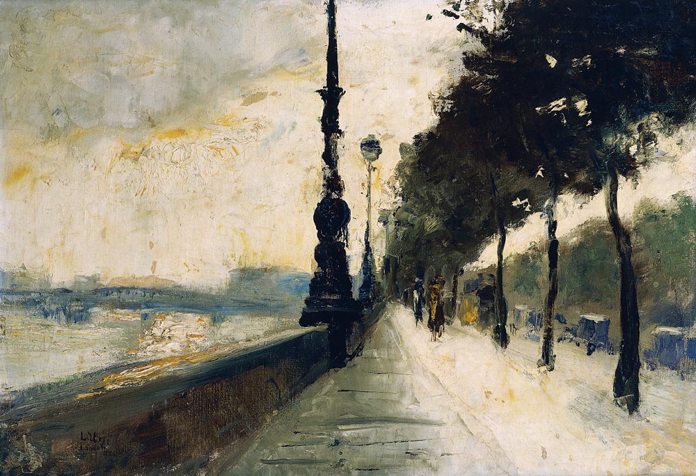 Der Uferdamm, London von Lesser Ury