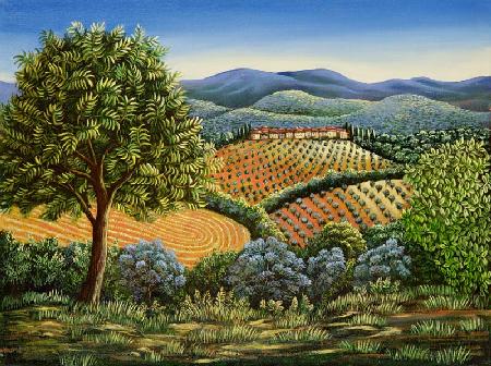 Tuscan hilltop village, 1990 