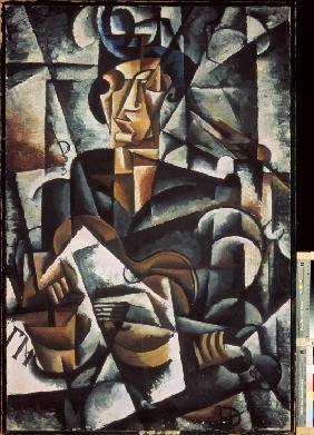 Frau mit Gitarre 1914