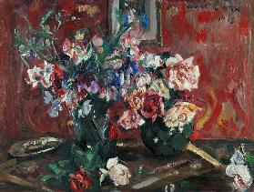 Bunte Wicken und Rosen 1913