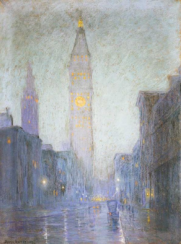 Die Madison Avenue in der Dämmerung von Lowell Birge Harrison