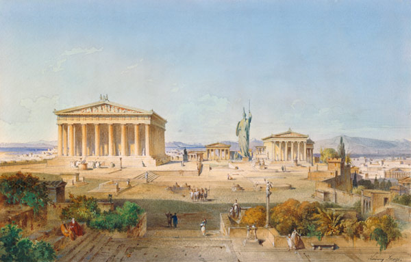 Die Akropolis von Athen zur Zeit des Perikles 444 v. Chr von Ludwig Lange