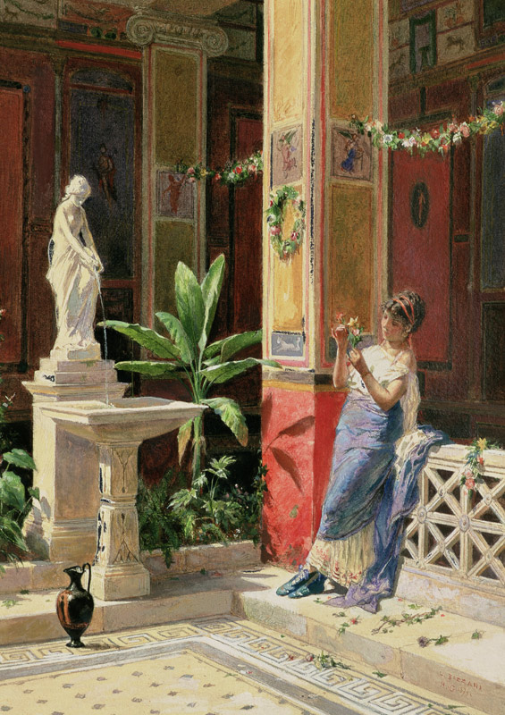 In a Courtyard in Pompeii von Luigi Bazzani