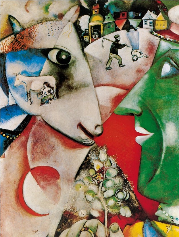 I and the village, 1911 - Marc Chagall als Kunstdruck oder Gemälde.