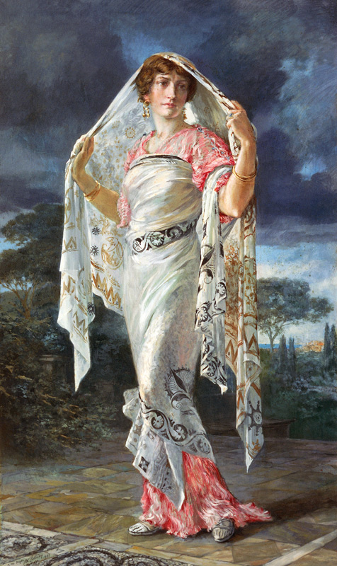 Porträt Henriette Fortunys im pompejanischen Gewand von Mariano Fortuny y Madrazo