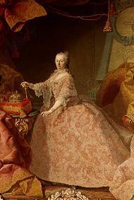 Maria Theresia im Spitzenkleid.