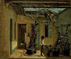 Patio im Haus des Künstlers in Caracas. 1884