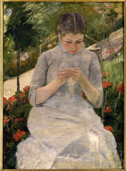 M.Cassatt, Junges Maedchen im Garten von Mary Stevenson Cassatt