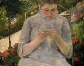 M.Cassatt, Junges Maedchen im Garten