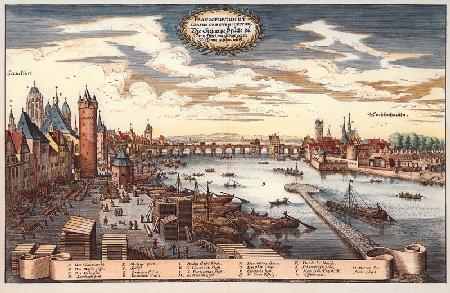 Frankfurt, Mainbrücke, v.M.Merian