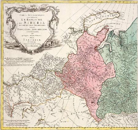 Landkarte Sibirien von Lotter um 1770