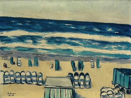 Blaues Meer mit Strandkörben 1938