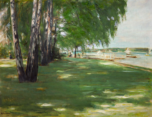 Der Garten des Künstlers in Wannsee: Birken am Seeufer von Max Liebermann