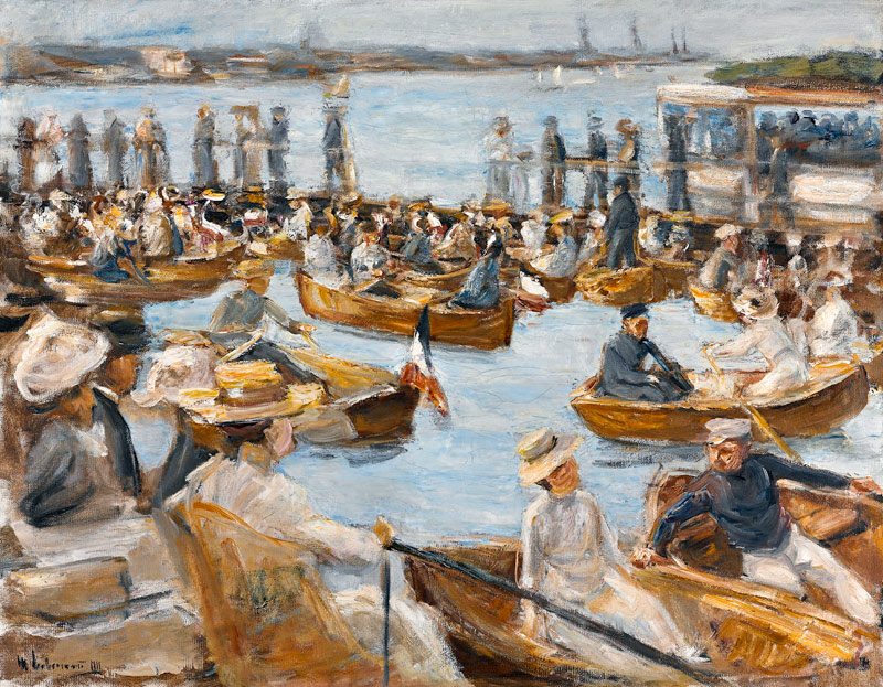 Sommerabend auf der Alster-Fluß, Hamburg von Max Liebermann