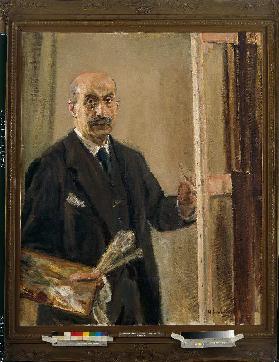 Selbstportrait an der Staffelei 1916