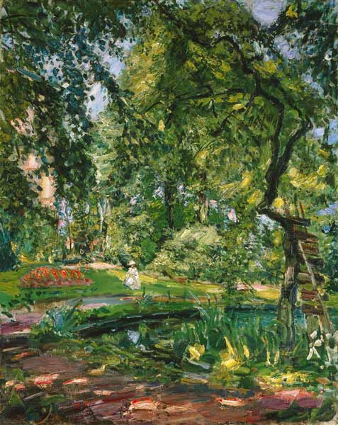 Garten in Godramstein mit verwachsenem Baum. von Max Slevogt