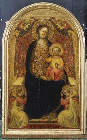 Madonna auf dem Thron mit vier Engeln