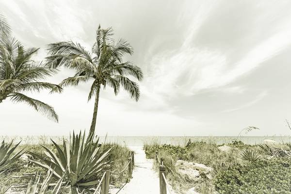 Alleine am Strand | Vintage von Melanie Viola