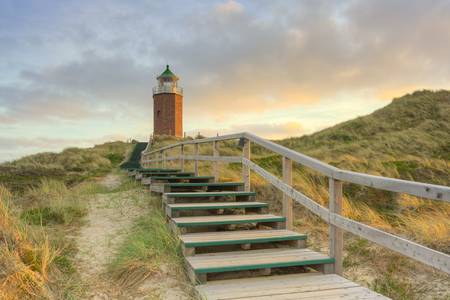 Sylt Quermarkenfeuer in Kampen bei Sonnenuntergang