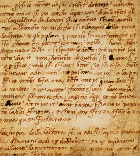 1895-9-15-503 W.34v Page of handwriting von Michelangelo (Buonarroti)