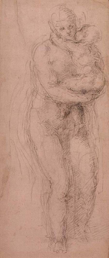 Madonna and Child, black chalk on paper von Michelangelo (Buonarroti)