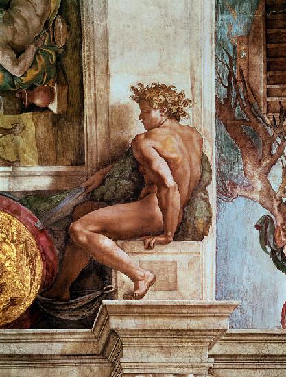 Ignudo from the Sistine Ceiling (pre restoration)