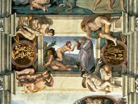 Sistine Chapel Ceiling: Creation of Eve, with four Ignudi 1510