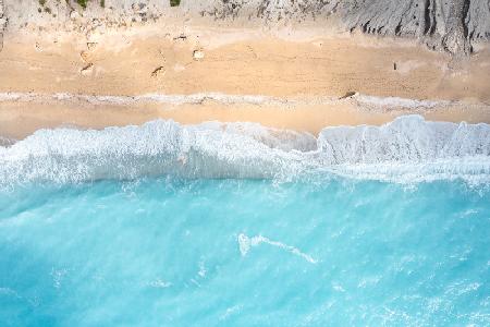 Wellen am Strand III, Sand und Türkises Wasser, Entspannung, Urlaub und Freiheit 2021