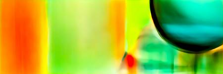 Abstrakte Malerei mit leuchtenden Farben, Grün, Blau, Gelb, Linien und Formen, die eine harmonische  2024