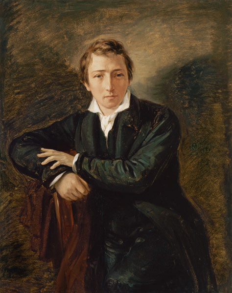 Portrait of Heinrich Heine (1797-1856) - Moritz Daniel Oppenheim als  Kunstdruck oder Gemälde.
