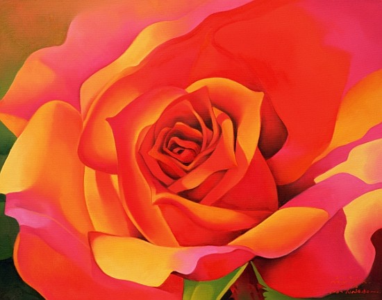 A Rose - Transformation into the Sun, 2001 (oil on canvas)  von Myung-Bo  Sim