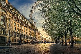 Letzte Tageslichter am London Eye