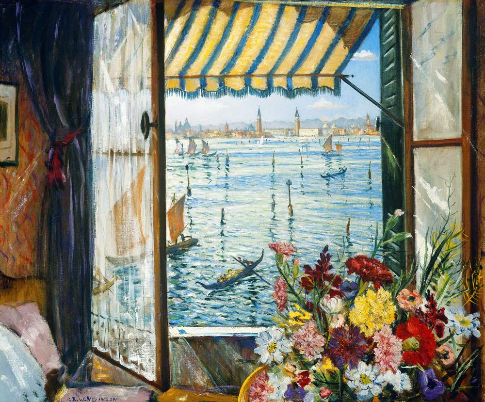 Blick aus einem Fenster in Venedig - Christopher R.W. Nevinson als  Kunstdruck oder handgemaltes Gemälde.