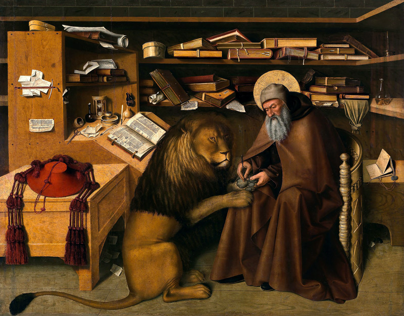 St. Jerome Removing a Thorn from the Lion's Paw von Niccolo Antonio Colantonio