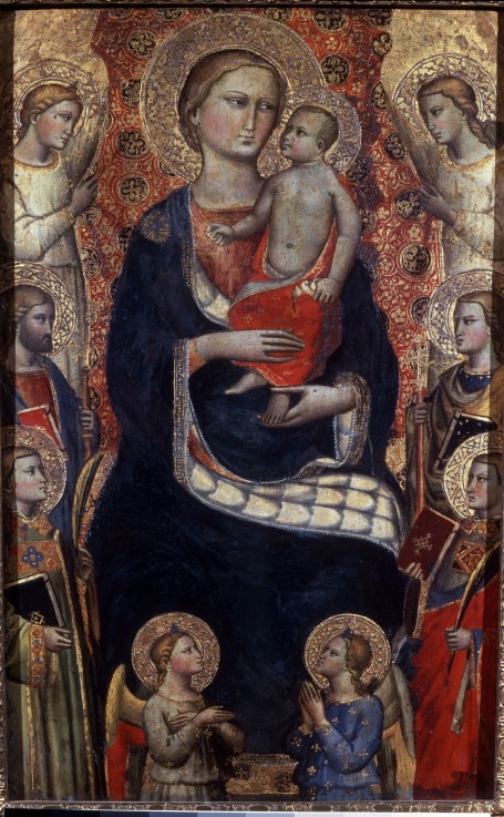 Madonna mit Kind, Heiligen und Engeln von Niccolo di Pietro Gerini