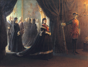 Katharina II. am Grab der Kaiserin Elisabeth von Nikolai Gay