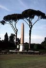 View of the garden, detail of the obelisk (photo) 19th