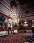 The 'Salotto di Rappresentanza' (Dining Hall of the Representatives) decorated in the 17th century ( C16th